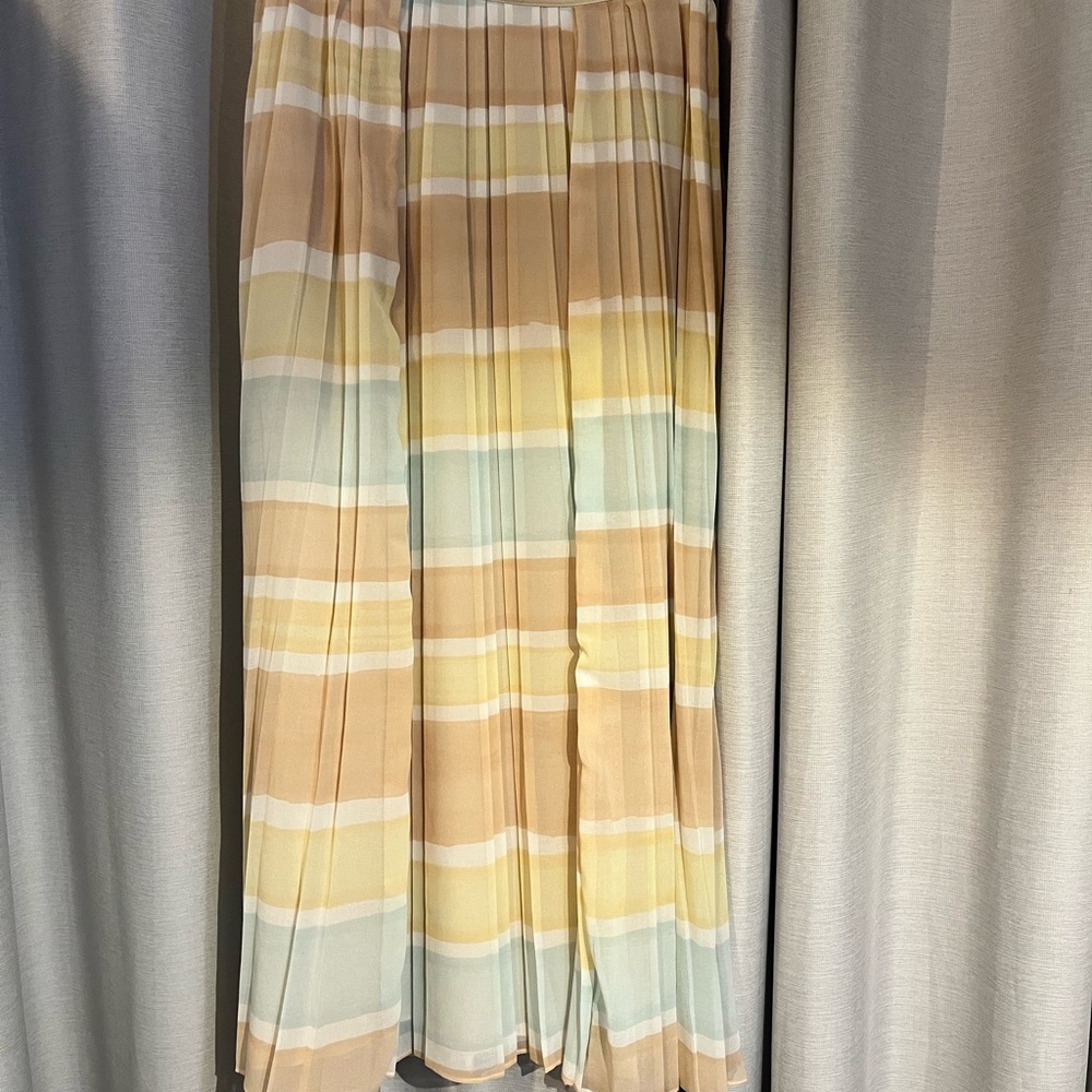 Paper Crown A-Line Skirt in Pastel Stripes